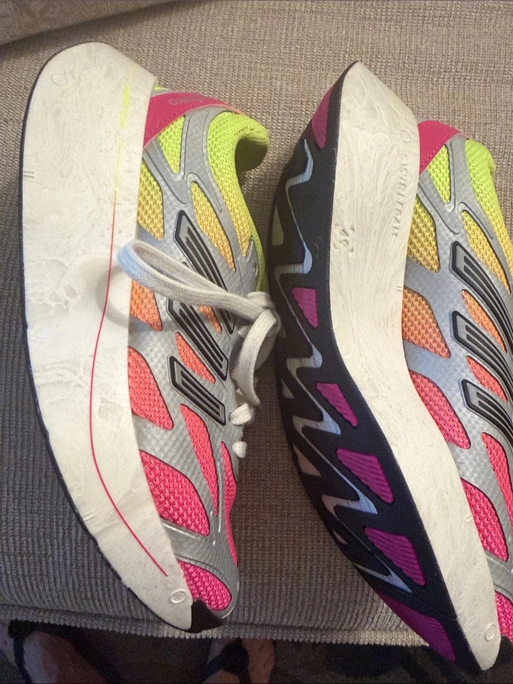 NWOT Adidas Women’s Pink, Yellow & Gray Athletic Sneakers